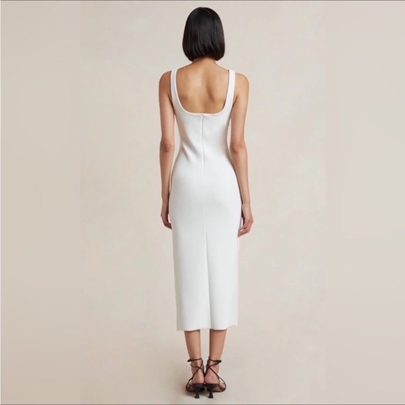BEC & BRIDGE Ivory Iris V-Neck Stretchy Midi Dress Size 8 - Picture 7 of 15